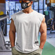 Lutielang sleeveless sports T-shirt fitness vest muscle training men's loose running vest quick-drying stretch and breathable fog blue M