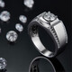 AVHE platinum men's diamond ring, cultivated diamond, Yajun frosted men's ring, wedding gift, Chinese Valentine's Day couple's ring, platinum Yajun men's ring - 30 points diamond