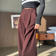 FASHIMU 2024 Velvet verdickte Wollhosen mit Woll-Weitbein für den Herbst und Winter, kleine, mit hoher Tapfen wischende Casual Hosen für Frauen 6636 Kaffee reguläre M empfohlen 103-109jin [Jin gleich 0,5 kg]