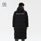 KOLON SPORT Long weight down jacket for men and women, outdoor casual windproof and water-repellent hooded goose down jacket