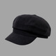 DIRUNSHI octagonal hat for women, autumn and winter trendy Korean style British retro painter internet celebrity beret wool wool versatile literary newsboy hat black adjustable (54-58CM)