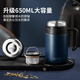 泰福高保温杯316不锈钢茶水分离杯商务办公水杯带盖茶隔滤网泡茶杯口杯 T6172 骑士黑500ml