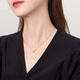 Saturday Blessing Platinum Necklace Women's PT950 Platinum V-Chain Car Flower Symphony Clavicle Chain for Girlfriend T 4g 45cm