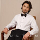 CULTUM Bamboo Fiber Accordion Pleated French Cuff Wing Collar Banquet Wedding Dress Groomsmen's Long Sleeve Shirt White Accordion Pleated 2XL