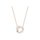 Muluofei (MULUOFEI) flower necklace girl birthday gift for women rose gold pendant for Chinese Valentine's Day gift for girlfriend wife flower flying butterfly (Seven Cang straight hair + gift box)