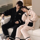 Modal 2 set price couple pajamas autumn and winter coral velvet thickened home clothes men and women simple flannel open HAM578 velvet couple set M female + male L