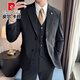 Pierre Cardin Suit Suit Men's Business Professional Formal Wear Groom Wedding Dress Men's Casual Slim Knitted Suit Jacket Fashion Medium Gray (Suit + Pants) 6XL