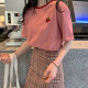 Langyue Women's Summer Loose Korean Short-Sleeved T-Shirt Fashion Casual Female Student Top LWTD201322 Red M