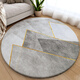 Gudie thickened round carpet home coffee table mat computer swivel chair hanging basket modern light luxury living room Internet celebrity CH-YY016-loop pile cotton bottom thickened short velvet comfortable round diameter 100cm upgraded three-proof fabric