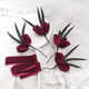Haiyiduo Velvet Flower Bride Suit Bud Temperamento simple Vestido de novia Accesorios para el cabello Rojo Ropa Tosta Tatal Tatal de la nueces Velvet de terciopelo Flor roja [Diadema + cuatro 8 flores]