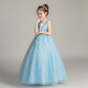 Dev Ake Kinderkleid Girl Prinzessin Rock Moderatorin High-End Piano Performance Evening Kleid Little Girl Hochzeit Sommer Big Boy BX683 Langhändler Blau 150 (vorgeschlagen 61-70jin [Jin ist gleich 0,5 kg])