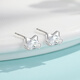 Holycat Cat in Arms 999 pure silver single diamond kitten earrings girl birthday gift pierced earrings versatile women's ear jewelry 999 silver single diamond kitten earrings pair