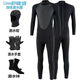 He Jiagong winter swimming swimsuit cold-proof gelcoat 3.5mm long-sleeved warm wetsuit men's one-piece sunscreen waterproof snorkeling black wetsuit + diving socks + gloves + diving cap L size 58-68 kg