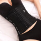 Qiluomiyu postpartum one-piece body-shaping garment with thin 6-row, 13-button corset waistband and hip-lifting body-shaping underwear for women, black L (118-133Jin [Jin equals 0.5kg]/waist circumference 74-80CM)