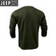 JEEP SPIRIT Henley long-sleeved T-shirt men's 2025 new American retro heavyweight men's seamless barrel knitted Henley collar bottoming shirt royal blue L US