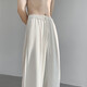 
POUM casual pants men's summer high street trendy brand straight pants ice silk draping loose wide-leg sports long pants men 101WP-K125 white regular 3XL