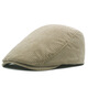 Meilunmei Automne Béret en velours côtelé pour les hommes British Retro Painter Casual Fashion Front Front Hat Ajustement du journal Black Head Circle (55-59)