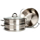 LOCK & LOCK stainless steel steamer household large-capacity steamer 28CM three-layer combination set can steam meat, fish, steamed buns and steamed buns