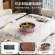 Shanglin Chuntian Rock Table and Chair Combination Telescopic Storage Multi-function Round Table Family Dining Table Small and Medium Apartment Dining Table Bright Snow Mountain White + 699 Chair Gray 1.3 meters One table and four chairs