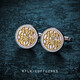 
KFLK French cufflinks men's sleeves and shirt buttons business gift shirt high-end cuff buttons metal lettering customization new product Changle Weiyang Cufflinks silver background gold lettering