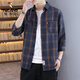 Woodpecker (TUCANO) shirt men's autumn new plaid shirt jacket men's outer wear casual quarter-sleeved shirt top men's clothing DC659 yellow grid L (recommended 100-120 Jin [Jin equals 0.5 kg])