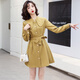 
AEMAPE French small fragrance style mid-length windbreaker jacket for women 2025 spring and autumn new high-end waist-hugging and slimming elegant coat Khaki M
