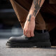 Mr. a Derby Schuhe Herren -Low Top Martin Boots Britisch -Stil Runde Zehen große Zehenschuhe Schwarze Arbeitspeakschuhe Dicke alleinige Freizeitlederschuhe Mra Gloss Schwarz 43 Herrengröße