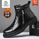Capa de la cabeza de Woodpecker Boots Chelsea Martin Boots 2025 Botas de trabajo de cuero genuino nuevos para hombres con zapatos de cuero de motocicleta tibia de vellón SOCHO SOLO SOLO 40 40