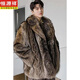 
Hengyuanxiang new raccoon fur men's coat wolf fur men's mink coat fur integrated mid-length men's winter clothes brown L