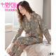 Modal [gleicher Stil für Theke] Pyjamas Frauenfrührung und Herbst Reine Baumwolle Langhülle Vollte Baumwolle Großgröße neuer dünner Heimkleidungsset 9906 (165/l Größe) empfohlen, Gewicht 100-120 Jin zu tragen [Jin entspricht 0,5 kg]