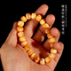 Chixing fidelity original ore Russian material old beeswax white flower tiger skin pattern old type barrel beads men and women bracelets Buddha beads bracelet single circle 10 12mm old type