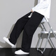 Dingfengbaoluo Japanese retro casual pants men's autumn loose straight wide-leg pants drape comfortable trousers DFK11 black 3XL