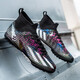 Wejiesess zapatillas de fútbol alta para hombres y mujeres TF uñas rotas para adultos y adolescentes y estudiantes competiciones infantiles para personas y concursos de entrenamiento de hierba para zapatos para mandarín pato plateado negro + luna blanca uñas rotas 42 [calcetines y bolsa de zapatos]