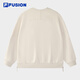 FILA FUSION Fila trendy brand couple style pullover sweatshirt simple loose knitted top autumn wear 芊豆ash-BG couple plus velvet style M