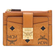 90% new MCM TRACY classic pattern zipper card holder cognac gift