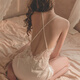 Langsha nightgown women's sexy nightgown women's nightgown autumn and winter with chest pad lace suspender nightgown home clothes