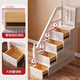 Jufucai Child's's Wood Solid Lits hauts et inférieurs Petit appartement pour deux lits Lit Étudiant lit Multi-fonction Princesse de haut en bas Modèle à double échelle + étagère + tiroir 1350 mm * 2000 mm