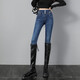 Ankadan-Jeans für Frauen mit kleinen Füßen und Bleistifthosen im Frühling und Herbst Neue Stil der neuen langen Hose von Slim und Slim High Taille, die vielseitige Frauen mit langen Long-Hose 9721 9721 dunkelblaue Hose Lint-Free 31 [130-135jin [Jin gleich 0,5 kg]]
