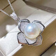 Changcai Jennifer Jewelry White Freshwater Pearl Pendant Single 925 Silver Three-dimensional Camellia Clavicle Chain Neck Ornament for Women 10-