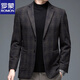 ROMON suit men's autumn and winter business casual suit jacket versatile men's wool single suit plaid jacket top 03 gray L 175