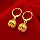 Fat Donglai's same Vietnamese sand gold earrings, 24 genuine feminine temperament, star-studded hoop earrings, gold earrings, lucky earrings 3.518g