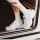 Skechers outlets dad shoes women's shoes classic black and white panda shoes personalized snake-print thick-soled sneakers 11979-white/silver/WSL 35
