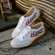 Feiyue official canvas shoes men's shoes summer breathable women's shoes Shaolin soul track and field jogging shoes couple casual sports shoes men classic white red blue 37 one size larger