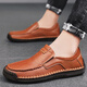 
Western Region Camel Men's Genuine Leather Casual Leather Shoes Large Size British Perfect Daddy Shoes Dark Brown [9918 Four Seasons] 42