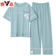 Yalu-Pyjamas für Frauen im Sommer Pure Cotton Kurzärmerhosen im Sommer 2024 Neue Frühlings- und Herbst-Sommer-Heimkleidung Set 7374 m [Empfohlen 80-105 Jin [Jin Equals 0,5 kg]]