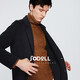 Jodoll Jodoll [handgefertigte doppelseitige Wollwolle] Mantel für Herrenbrosche Fell Wolle warme mittelgroße Wolljacke mit mittlerer Länge Wollkohle Schwarz 48