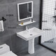 Household ceramic pedestal basin wash basin wash basin integrated floor-standing wash basin bathroom sink small apartment 40*29 pedestal basin with drainer