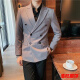 Blazer de doble pecho de rotación oral de la primavera y otoño de la primavera y el otoño British Business Single-Western tender