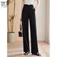 
She enjoys casual pants for women new Chinese style folding straight pants summer thin draped wide-leg pants for women T144K6623 Black XL