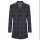 Angel Bird Coat Men's Autumn Men's Double-sided Woolen Fabric Business Casual Sheep Wool Coat Jacket Single Row Mid-Length Men's Cloud Gray Notched Lapel Semi-Handmade Plaid M-46(170/92)